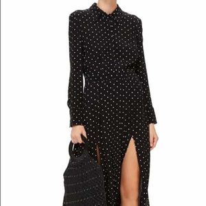 Topshop Spot Pleat Shirt Dress Size 6